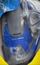 Load image into Gallery viewer, U.S. Divers Unisex Adult Blue And Gray Snorkeling Set Size M With Travel Bag