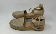 Load image into Gallery viewer, Andiamo Womens Apoppy Beige Glitter Buckle Wedge Espadrille Sandals Size 8.5M