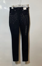 Load image into Gallery viewer, Express Womens Black Denim Studded High Rise Legging Skinny Leg Jeans Size 2L