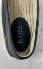 Load image into Gallery viewer, Michael Kors Womens Black Beige Leather Slip-On Round Toe Espadrille Flats Sz 7