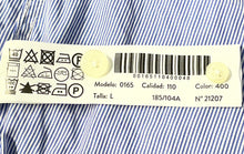 Load image into Gallery viewer, Massimo Dutti Mens Blue White Striped Long Sleeve Collared Button-Up Shirt Sz L