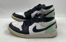Load image into Gallery viewer, Authentic Nike Mens Jordan 1 Low Black White Green Sneaker Shoes Size 12 Damaged