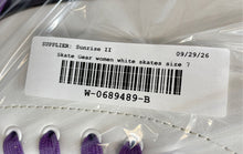 Load image into Gallery viewer, Skate Gear Unisex White Purple Leather Lace-Up Quad Roller Skates Size 7