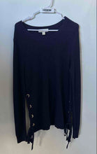 Load image into Gallery viewer, Michael Kors Womens Navy Blue Long Sleeve Pullover Sweater Size XL