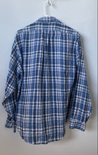Load image into Gallery viewer, Brooks Brothers Mens Blue White Plaid Linen Slim Fit Button-Up Shirt Size L