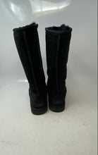 Load image into Gallery viewer, UGG Womens Classic Tall Black Suede Mid-Calf Pull-On Shearling Boots Size 7