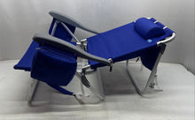 Load image into Gallery viewer, QWave Blue Mesh Sustainable Lay-Flat Folding Backpack Oversized Beach Chair