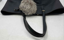 Load image into Gallery viewer, Michael Kors Womens Black Saffiano Leather Double Handle Pom-Pom Tote Handbag