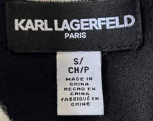 Load image into Gallery viewer, Karl Lagerfeld Womens Black White Sleeveless Crew Neck Knitted Blouse Top Size S