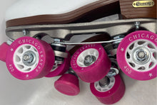 Load image into Gallery viewer, Chicago Skates Womens 400 Pink White Round Toe Lace-Up Roller Skates Size 7