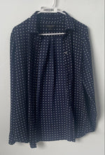 Load image into Gallery viewer, Banana Republic Womens Blue Polka Dot Print Dillon Button-Up Shirt Size M