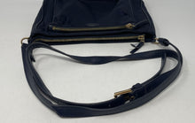 Load image into Gallery viewer, Authentic Tory Burch Womens Blue Pockets Adjustable Strap Crossbody Bag Damaged