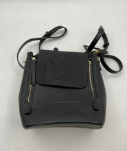 Load image into Gallery viewer, Unbranded Womens Black Faux Leather Adjustable Strap Magnetic Flap Backpack