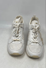 Load image into Gallery viewer, Michael Kors Womens Georgie White Leather Weave Lace-Up Sneakers Shoes Size 9M