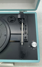 Load image into Gallery viewer, Blue Portable Suitcase Turntable Record Player Built-In Stereo Speakers Untested