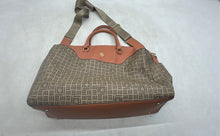 Load image into Gallery viewer, Anne Klein Womens Orange & Brown Signature Print Weekender Travel Duffle Handbag