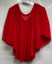 Load image into Gallery viewer, Zara Womens Red Ruffle Off-The-Shoulder Pullover Blouse Top Size Medium