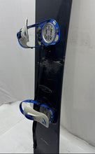 Load image into Gallery viewer, Sims Black White Blue Wave Curling Graphic Design Snowboard With Bindings
