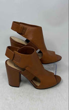 Load image into Gallery viewer, Gianni Bini Womens First Chance Brown Leather Peep Toe Ankle Booties Size 9.5M