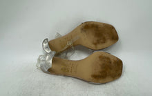 Load image into Gallery viewer, Aldo Womens Beige Clear Open Toe Buckle Block Ankle Strap Heels Size 8.5