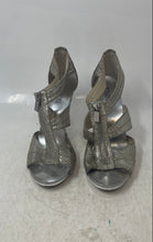 Load image into Gallery viewer, Michael Kors Womens Berkley Silver Glitter Open Toe Strappy Heels Size 9