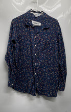 Load image into Gallery viewer, Old Navy Womens Blue Floral Cotton Long Sleeve Button-Up Shirt Size XL