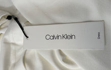 Load image into Gallery viewer, Calvin Klein Womens White Long Sleeve Back-Zip Tie Neck A-Line Dress Sz 6 W/ Tag