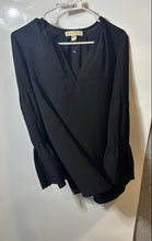Load image into Gallery viewer, Michael Kors Womens Black Long Sleeve V-Neck Pullover Blouse Top Size S