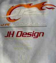 Load image into Gallery viewer, JH Design Mens White National Guard Racing Snap Button-Up Shirt Size L