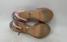 Load image into Gallery viewer, Badgley Mischka Womens Rose Gold Rhinestone High Ankle Strap Heels Size 9M