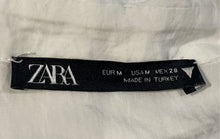 Load image into Gallery viewer, Zara Womens White Long Sleeve Pockets Collared Button-Up Shirt Size Medium