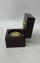 Load image into Gallery viewer, Brown Quartz Wood Clock & Compass In Small Box Not Tested