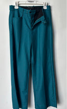 Load image into Gallery viewer, Banana Republic Womens Teal Flat Front Wide-Leg Trouser Pants Size 6 Petite