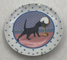 Load image into Gallery viewer, Vandor Black Cat Mirror Lowell Herrero 1988 Porcelain Hanging Collector Plate