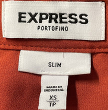 Load image into Gallery viewer, Express Womens Rust Long Sleeve Collared Slim Fit Button-Up Shirt Size XS