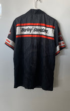 Load image into Gallery viewer, Harley Davidson Mens Black Printed Short Sleeve Button-Up Shirt Size M