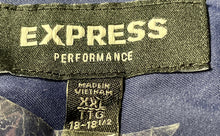 Load image into Gallery viewer, Express Performance Mens Navy Blue Stretch Moisture Wicking Dress Shirt Size XXL