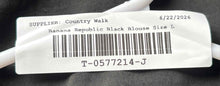Load image into Gallery viewer, Banana Republic Womens Black Ruffle V-Neck Cap Sleeve Pullover Blouse Top Size L