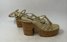 Load image into Gallery viewer, Nine West Womens Olander Gold-Tone Platform Ankle Strap Sandals Size 9M