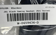 Load image into Gallery viewer, JBL Black Wired Over The Ear Gaming Headset With Boom Microphone Not Tested