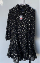 Load image into Gallery viewer, Tommy Hilfiger Womens Black Gold Polka Dot Shirt Dress Size XS With Tag