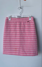 Load image into Gallery viewer, Nine West Womens Pink White Plaid Tweed Back Zipper Short Mini Skirt Size XS