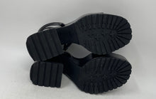 Load image into Gallery viewer, Zara Womens Black Leather Open Toe Block Heel Ankle Strap Sandals Size 38