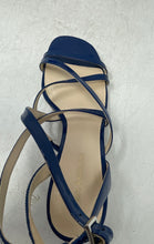 Load image into Gallery viewer, Enzo Angiolini Womens Blue Block Heel Adjustable Buckle Strappy Sandals Size 8 M