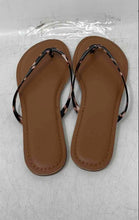 Load image into Gallery viewer, J.Crew Womens Beige Black Open Toe Slip-On Flat Flip Flop Sandals Size 7
