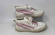 Load image into Gallery viewer, Hurley Girls White Pink Round Toe Hook And Loop Mid Top Sneakers Shoes Size 2