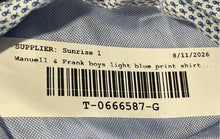 Load image into Gallery viewer, Manuell & Frank Boys Blue Printed Long Sleeve Button-Up Shirt Size 32B