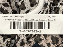Load image into Gallery viewer, Forever 21 Womens Black White Animal Print Sleeveless Button-Up Shirt Size M