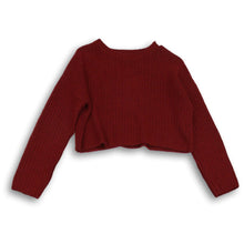 Load image into Gallery viewer, Forever 21 Womens Red Long Sleeve Knitted Cropped Pullover Sweater Size M