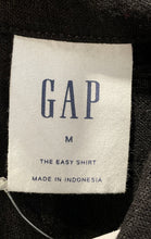 Load image into Gallery viewer, Gap Womens Black Spread Collar Long Sleeve The Easy Button-Up Shirt Size Medium
